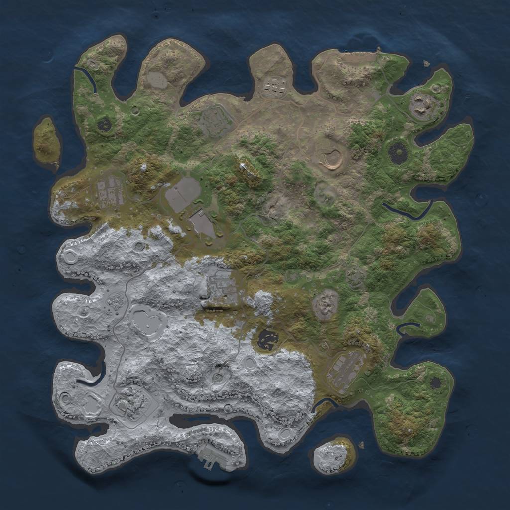 Rust Map: Procedural Map, Size: 3750, Seed: 2014763797, 17 Monuments