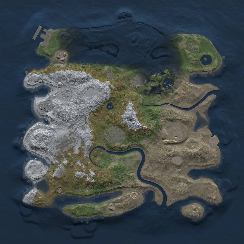 Rust Map: Procedural Map, Size: 3300, Seed: 776598, 13 Monuments