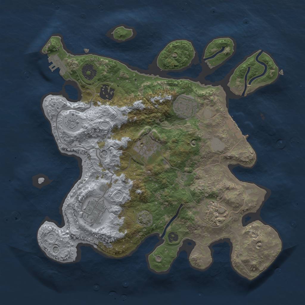 Rust Map: Procedural Map, Size: 3000, Seed: 103962480, 12 Monuments