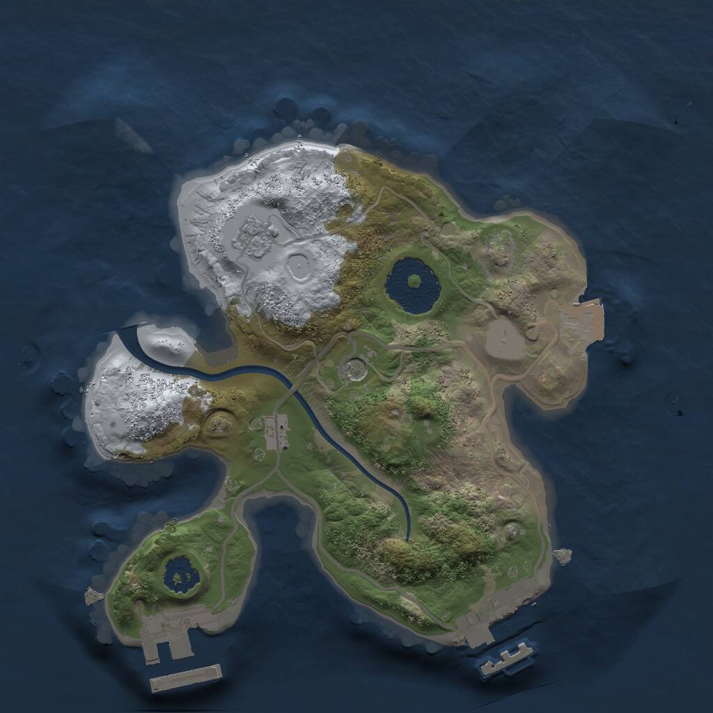 Rust Map: Procedural Map, Size: 2000, Seed: 432542, 5 Monuments