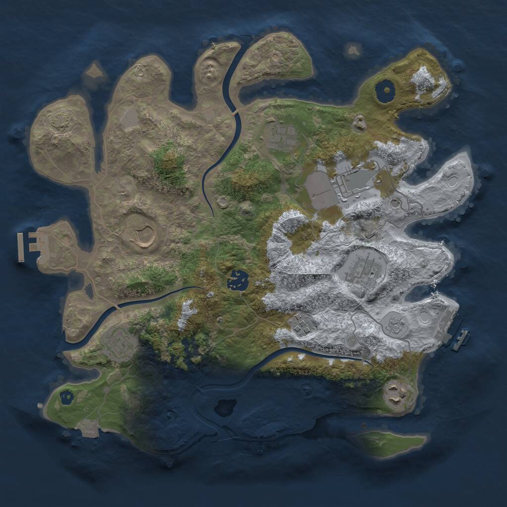 Rust Map: Procedural Map, Size: 3500, Seed: 778866, 14 Monuments