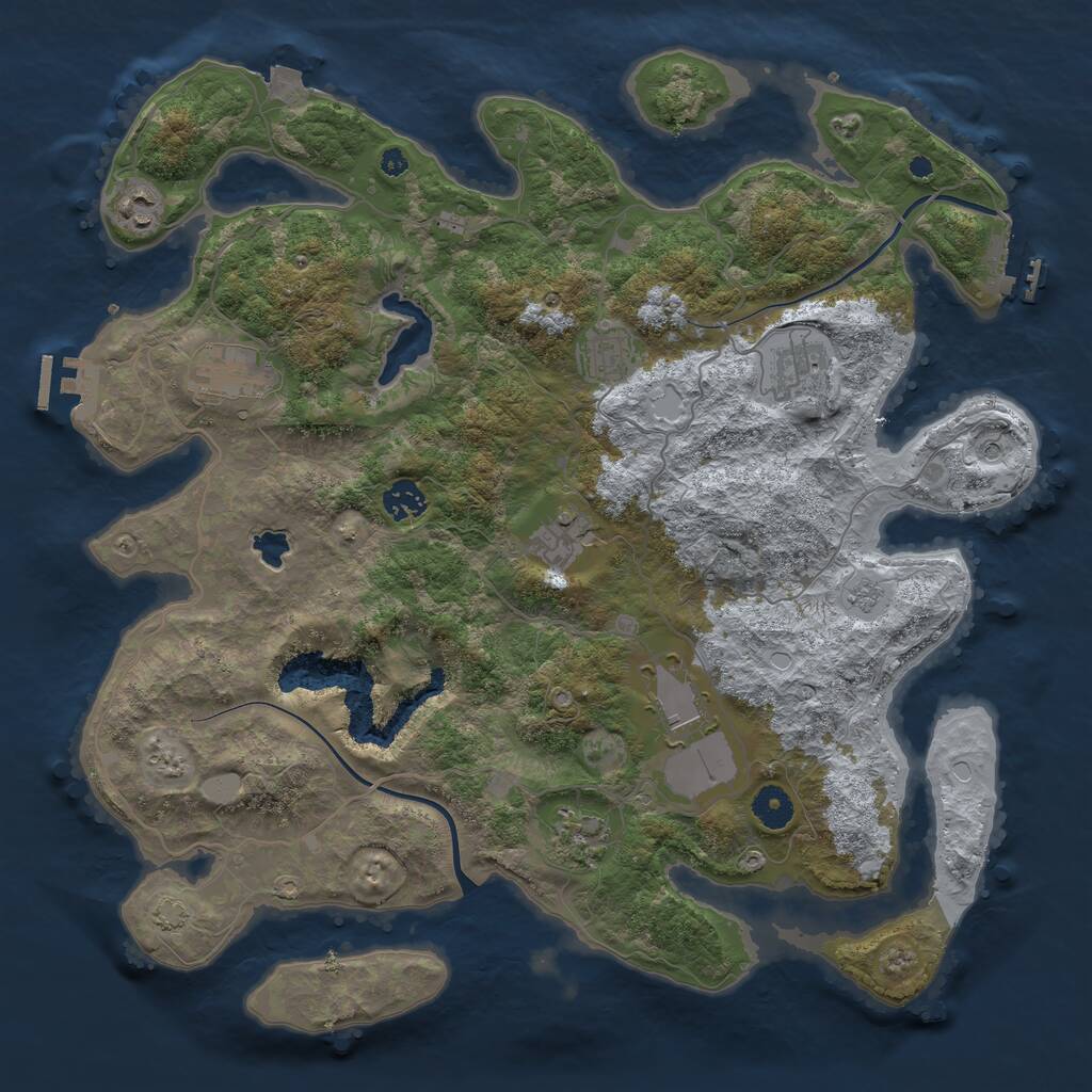Rust Map: Procedural Map, Size: 4000, Seed: 1989013960, 14 Monuments