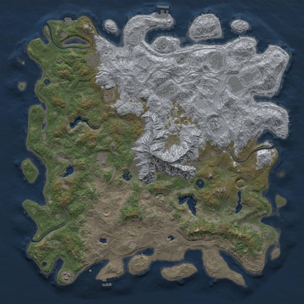 Rust Map: Procedural Map, Size: 5200, Seed: 777, 17 Monuments