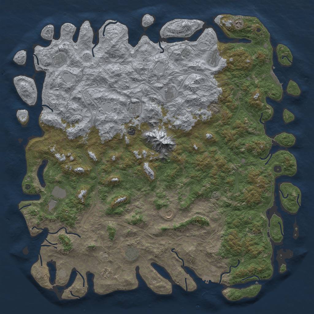 Rust Map: Procedural Map, Size: 6000, Seed: 41392, 18 Monuments