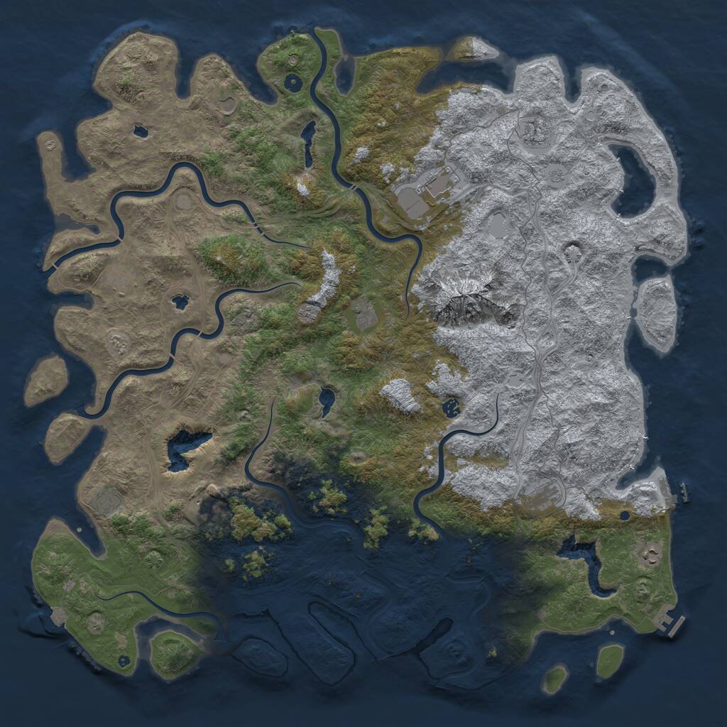 Rust Map: Procedural Map, Size: 6000, Seed: 52804, 17 Monuments