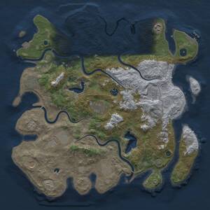 Thumbnail Rust Map: Procedural Map, Size: 4200, Seed: 1605469664, 16 Monuments