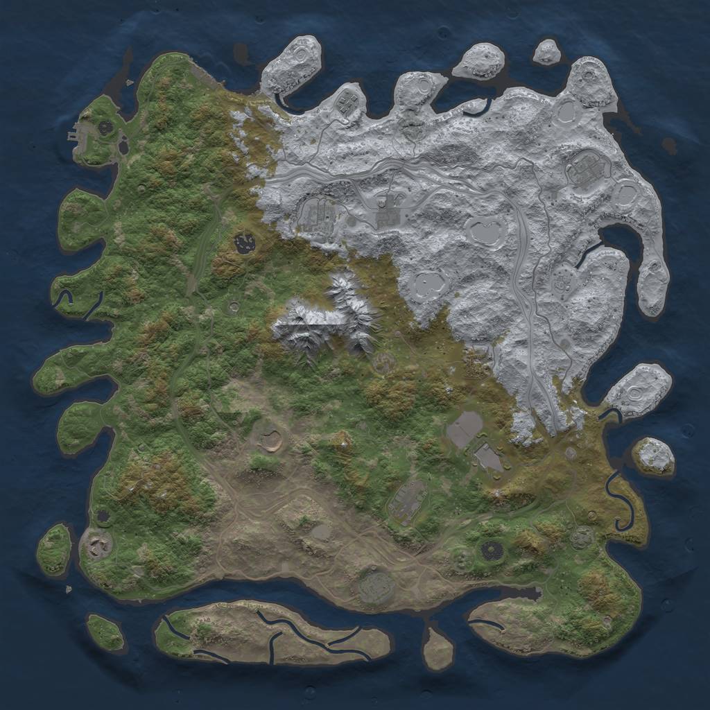 Rust Map: Procedural Map, Size: 5000, Seed: 1793635600, 18 Monuments