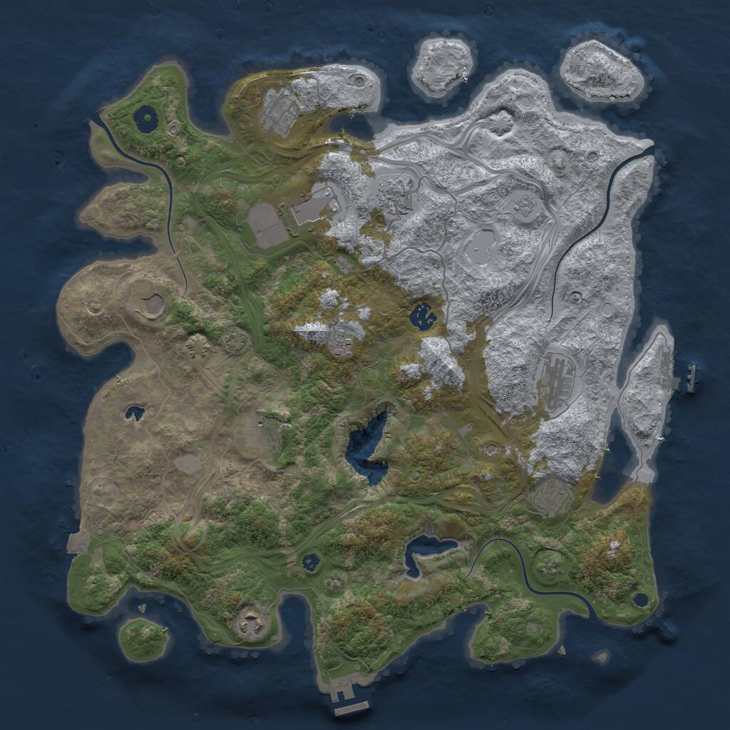 Rust Map: Procedural Map, Size: 4250, Seed: 209640222, 16 Monuments