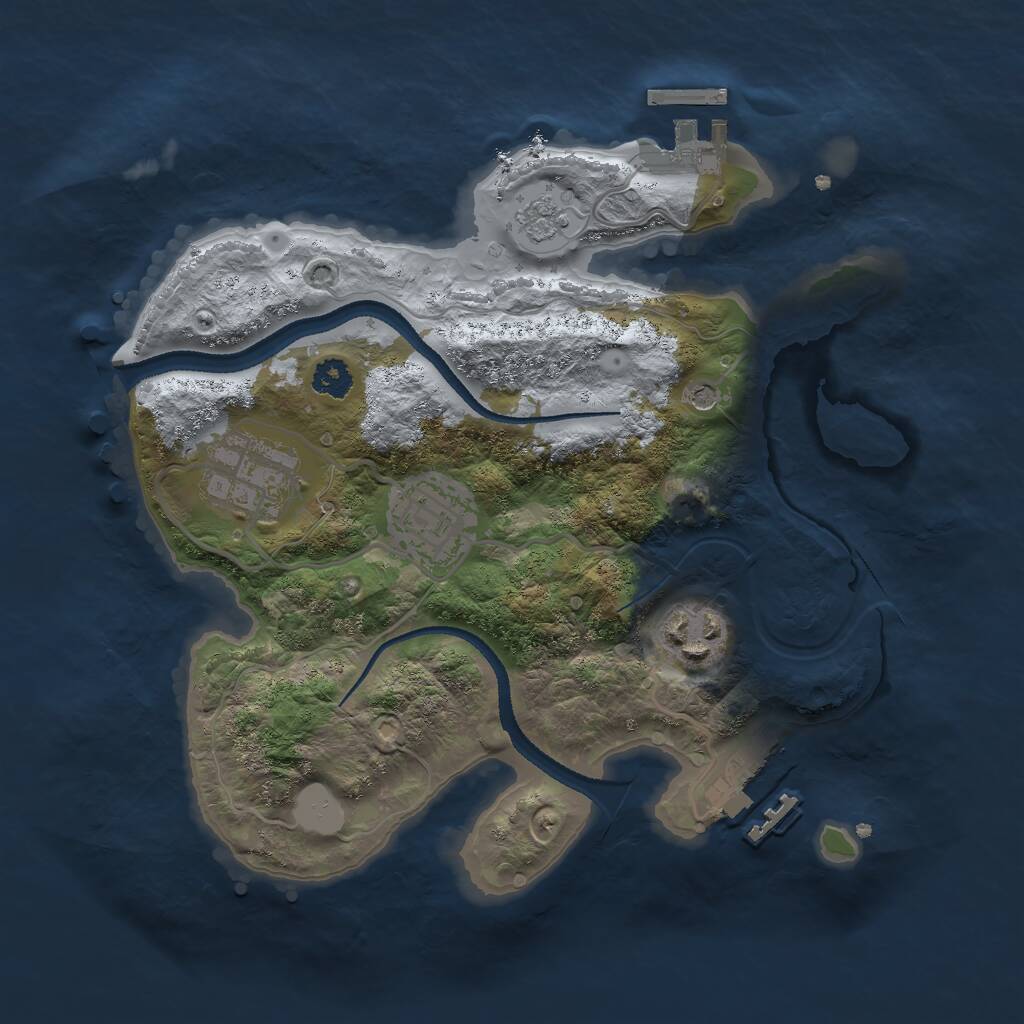 Rust Map: Procedural Map, Size: 2600, Seed: 10247693, 8 Monuments