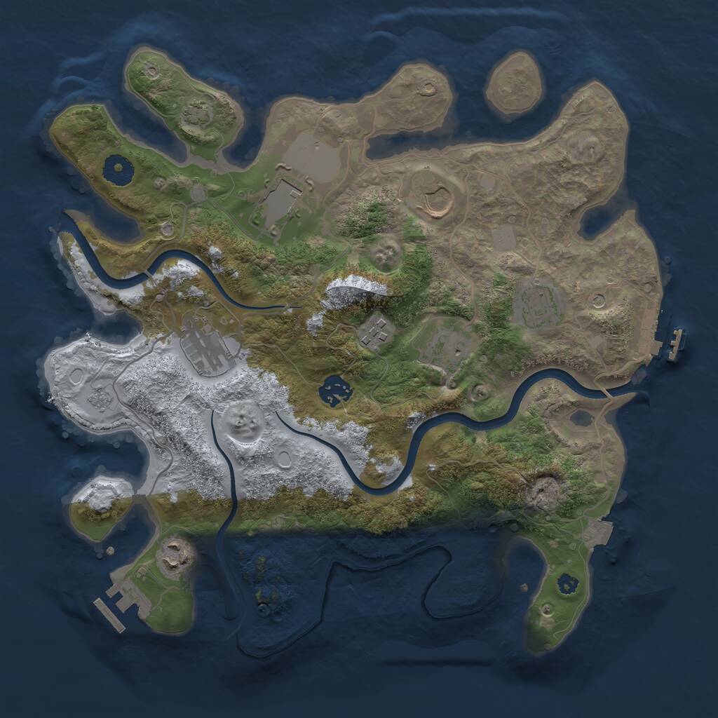Rust Map: Procedural Map, Size: 3500, Seed: 3567894, 14 Monuments