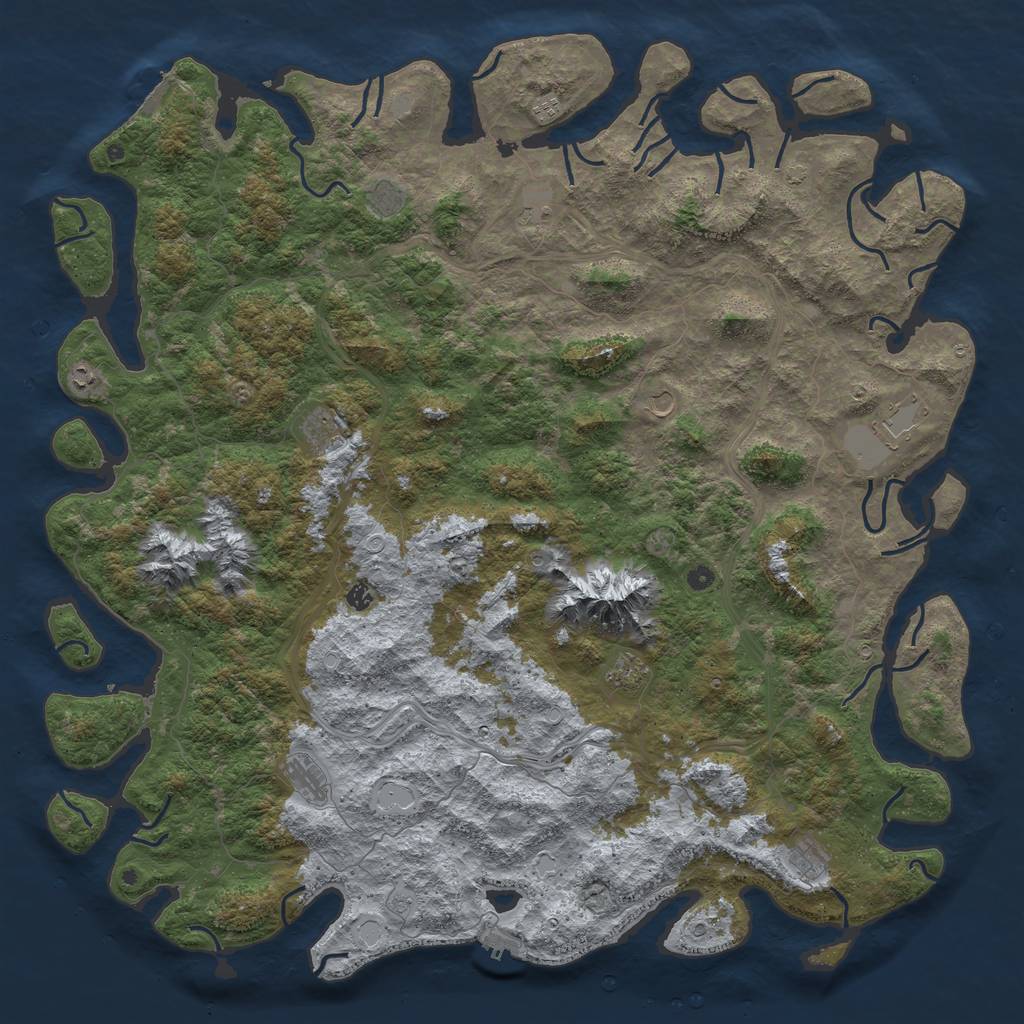 Rust Map: Procedural Map, Size: 6000, Seed: 10200, 18 Monuments