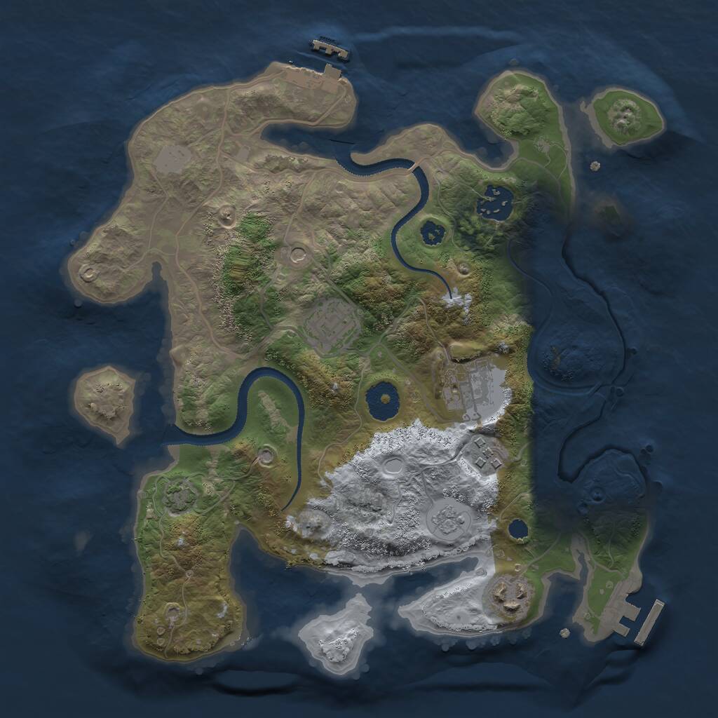 Rust Map: Procedural Map, Size: 3000, Seed: 1844977513, 11 Monuments
