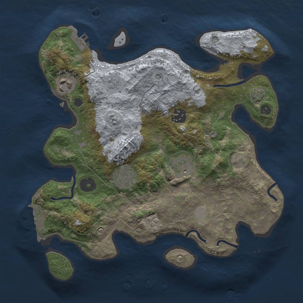 Rust Map: Procedural Map, Size: 3000, Seed: 56788945, 12 Monuments