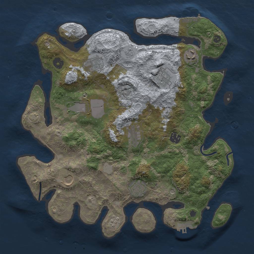 Rust Map: Procedural Map, Size: 3500, Seed: 1121922052, 16 Monuments