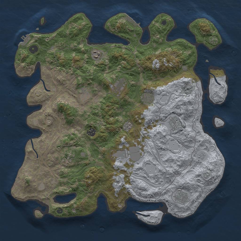 Rust Map: Procedural Map, Size: 4250, Seed: 203344385, 17 Monuments