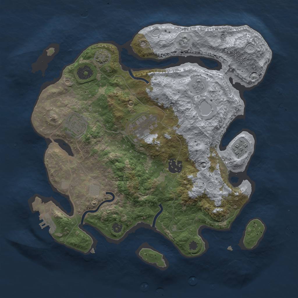 Rust Map: Procedural Map, Size: 3000, Seed: 1059556513, 10 Monuments