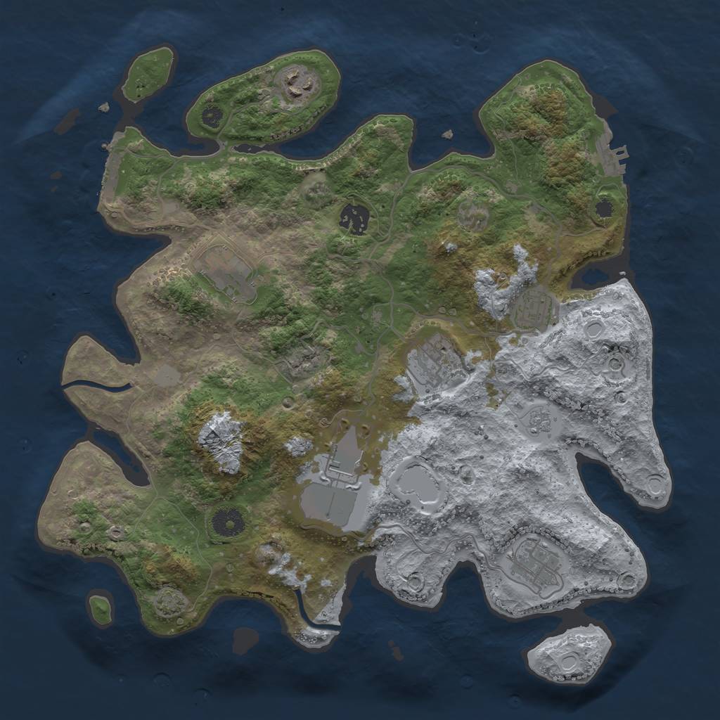 Rust Map: Procedural Map, Size: 3532, Seed: 3641, 14 Monuments