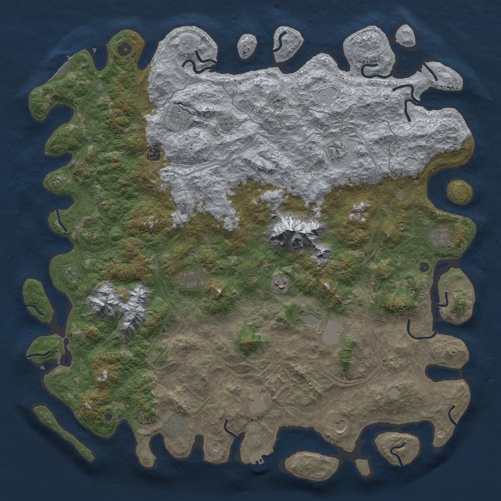Rust Map: Procedural Map, Size: 5500, Seed: 86759, 18 Monuments