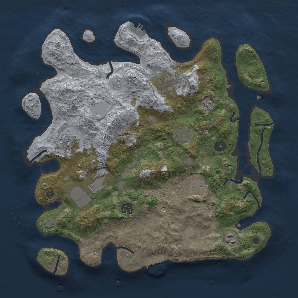 Rust Map: Procedural Map, Size: 3750, Seed: 5116, 15 Monuments