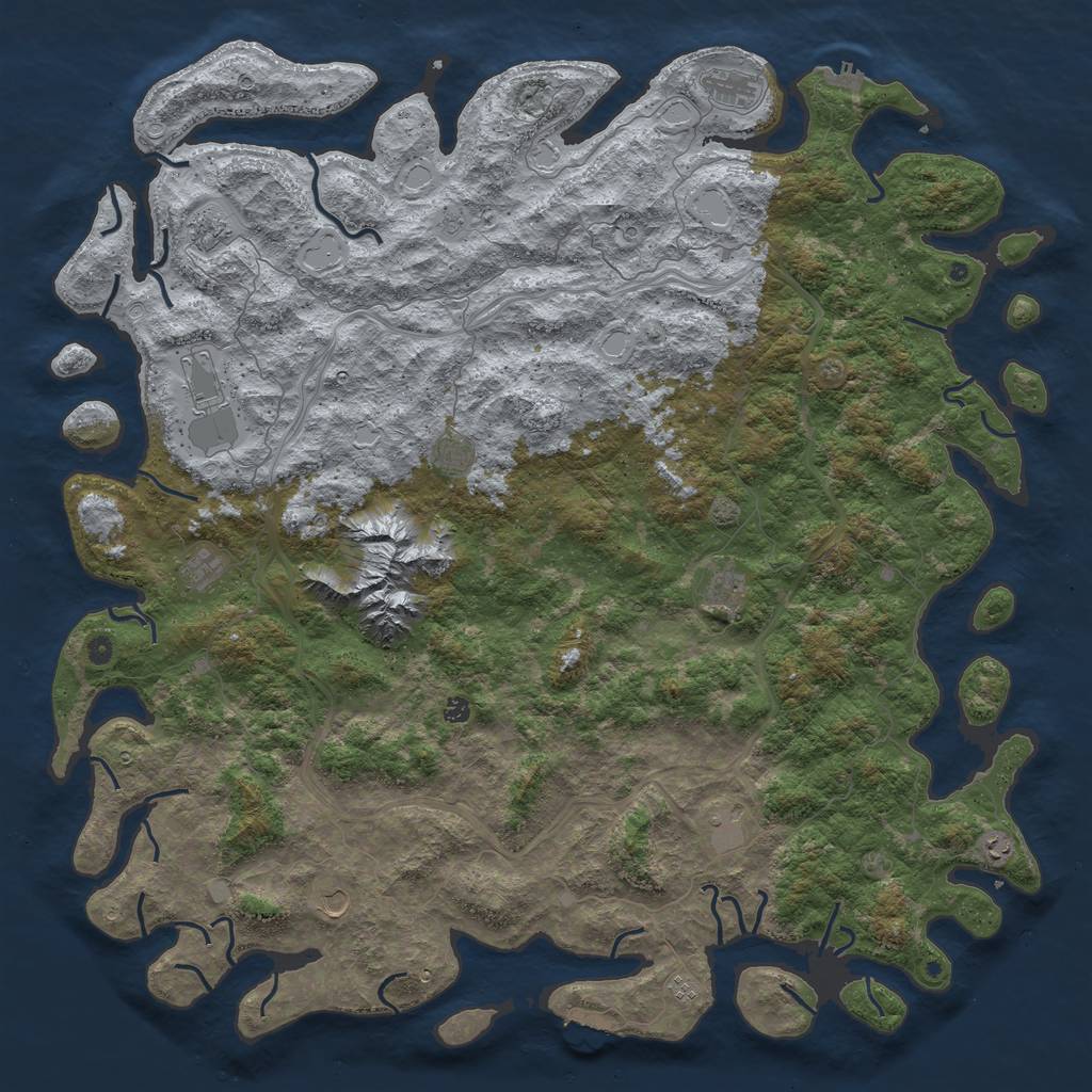 Rust Map: Procedural Map, Size: 6000, Seed: 19780711, 18 Monuments