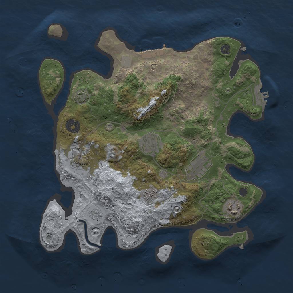 Rust Map: Procedural Map, Size: 3000, Seed: 48843211, 11 Monuments