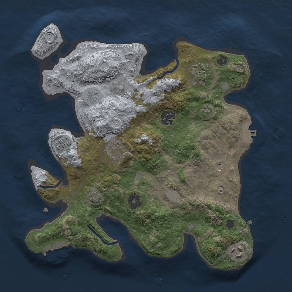Rust Map: Procedural Map, Size: 3000, Seed: 549763867, 12 Monuments