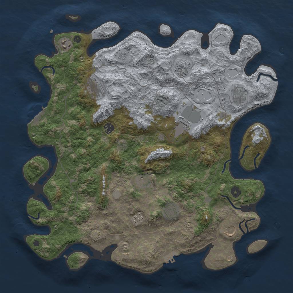 Rust Map: Procedural Map, Size: 4173, Seed: 13825, 17 Monuments