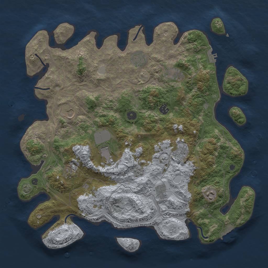 Rust Map: Procedural Map, Size: 4250, Seed: 117091219, 18 Monuments