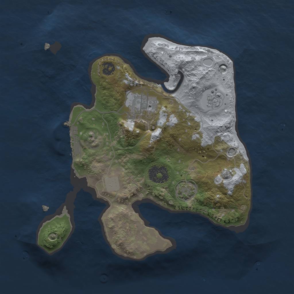 Rust Map: Procedural Map, Size: 2250, Seed: 24, 6 Monuments