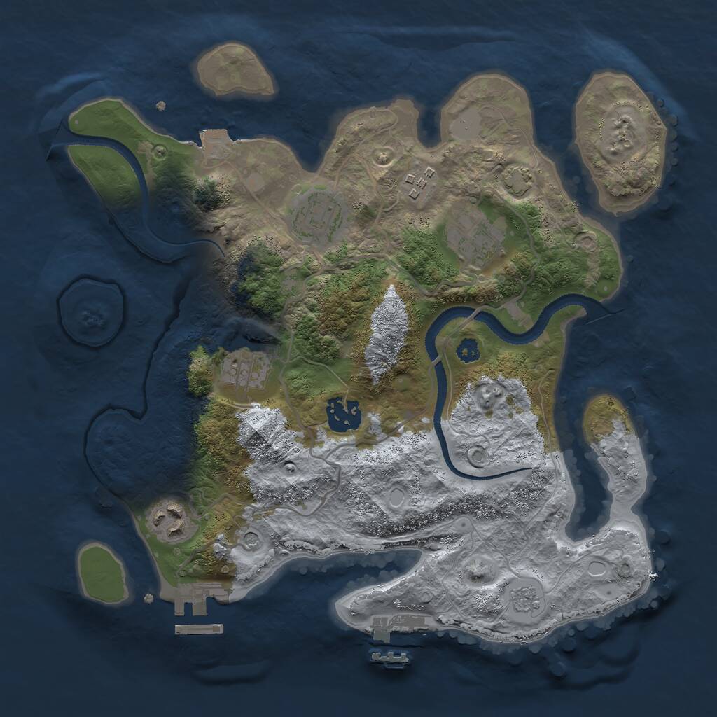 Rust Map: Procedural Map, Size: 3000, Seed: 17221, 12 Monuments