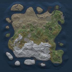 Thumbnail Rust Map: Procedural Map, Size: 3500, Seed: 509902296, 13 Monuments