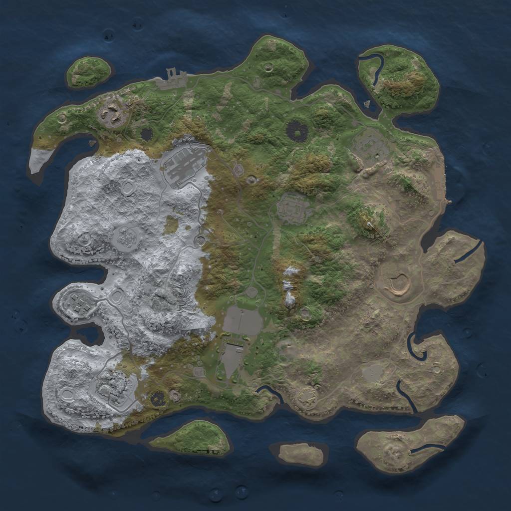 Rust Map: Procedural Map, Size: 3500, Seed: 23563254, 15 Monuments