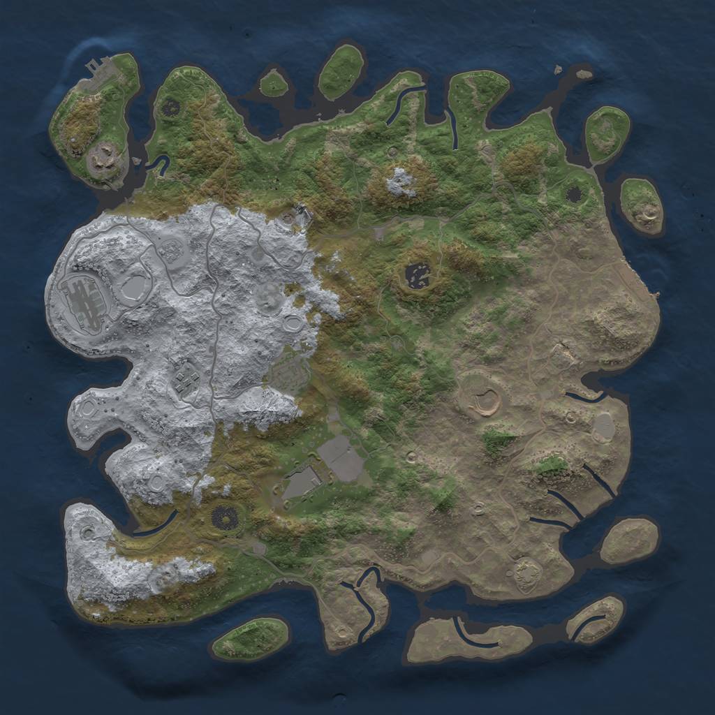 Rust Map: Procedural Map, Size: 4000, Seed: 903137190, 14 Monuments