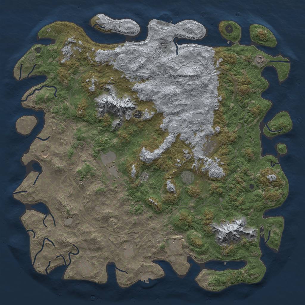 Rust Map: Procedural Map, Size: 5500, Seed: 2875330, 18 Monuments