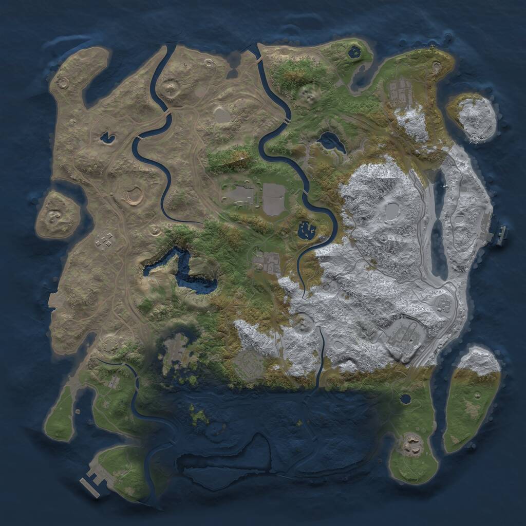 Rust Map: Procedural Map, Size: 4250, Seed: 62204413, 16 Monuments