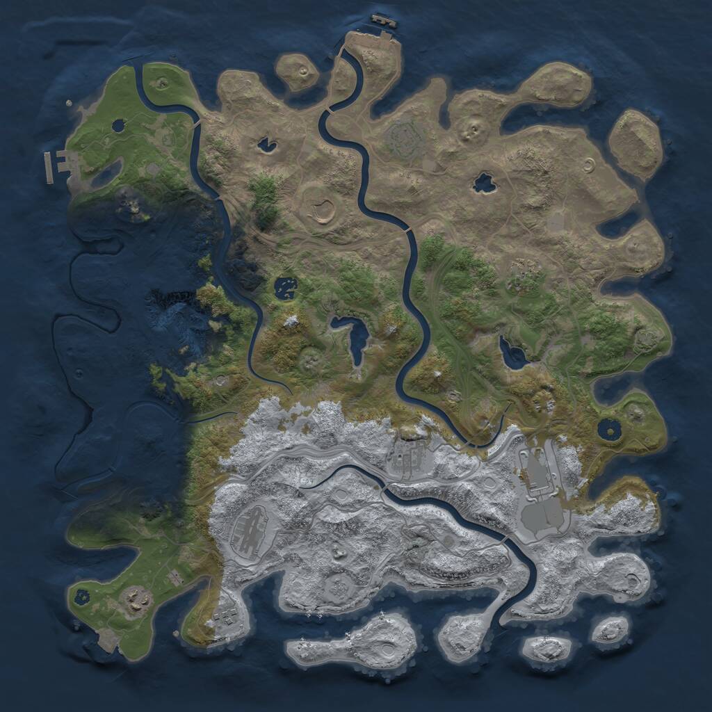 Rust Map: Procedural Map, Size: 4500, Seed: 812897207, 15 Monuments