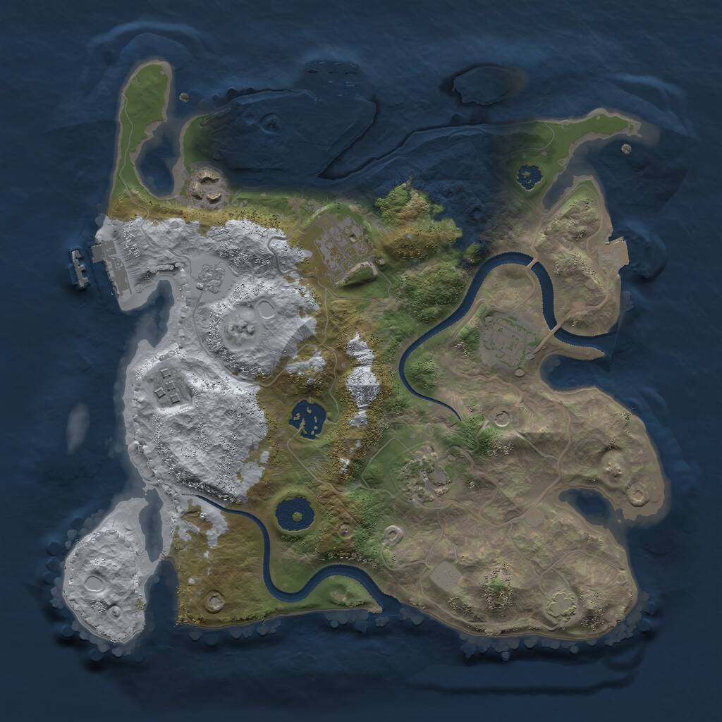 Rust Map: Procedural Map, Size: 3000, Seed: 302985707, 12 Monuments