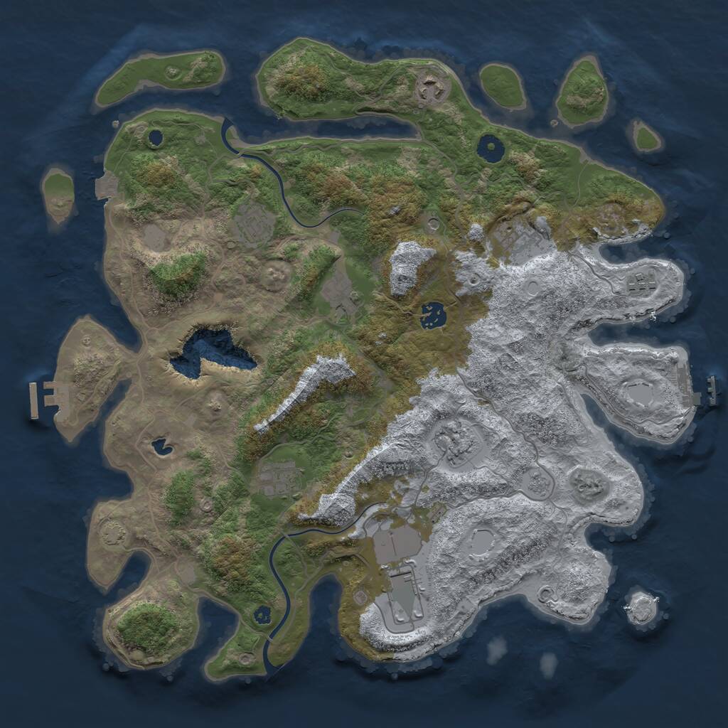 Rust Map: Procedural Map, Size: 4000, Seed: 88179931, 15 Monuments