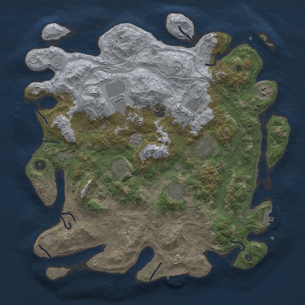 Rust Map: Procedural Map, Size: 4250, Seed: 1025286989, 15 Monuments