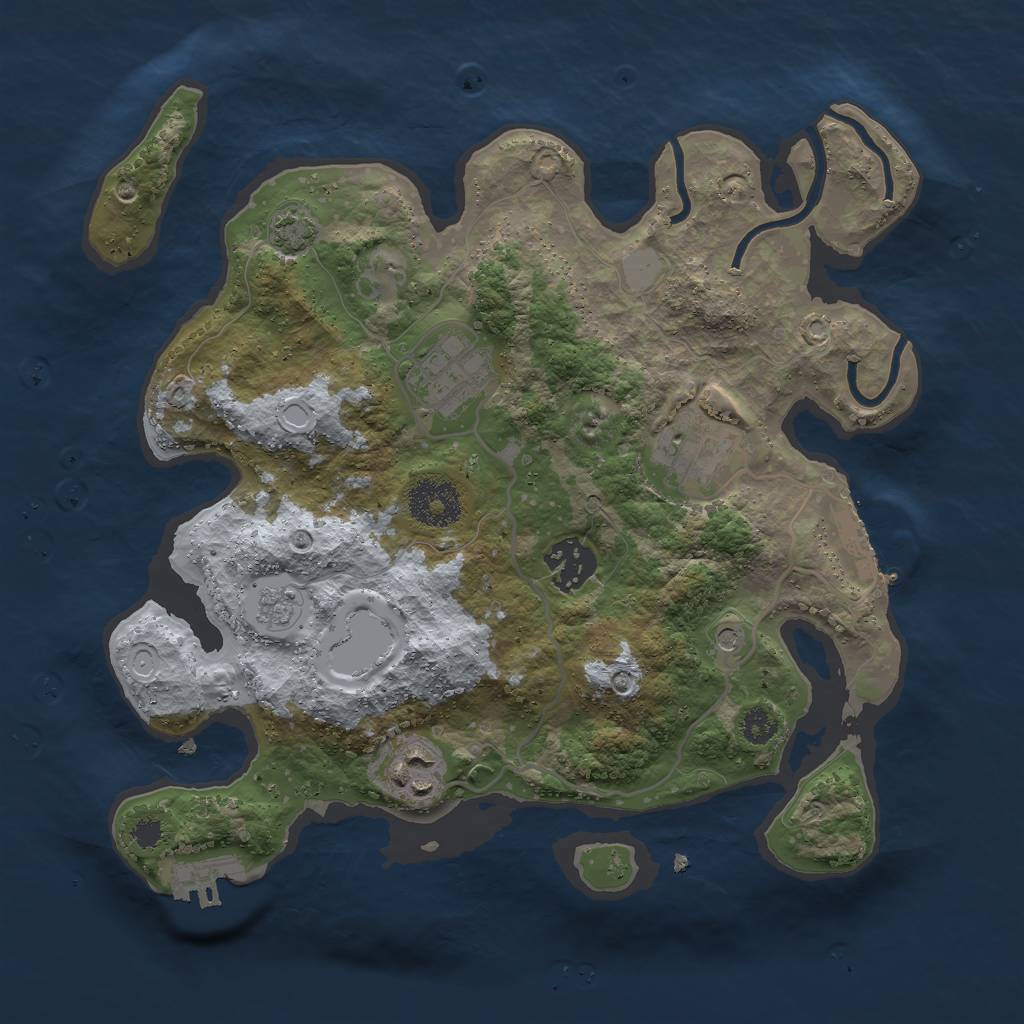 Rust Map: Procedural Map, Size: 3000, Seed: 631, 11 Monuments