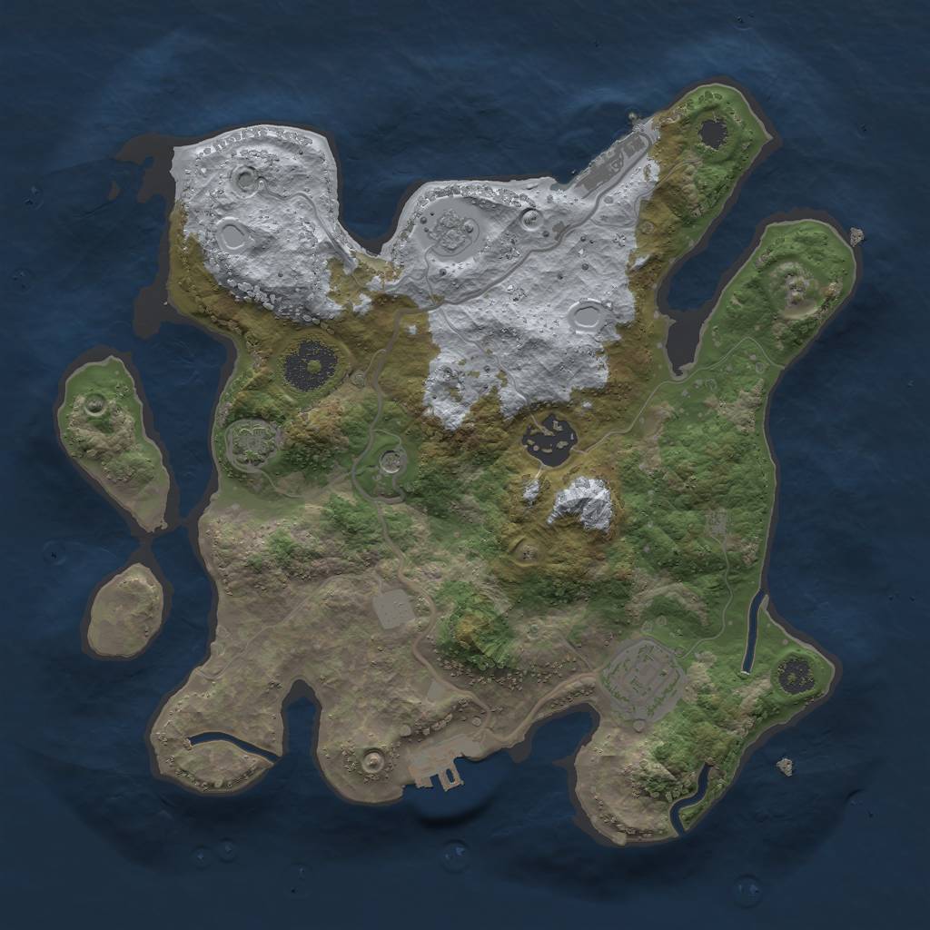 Rust Map: Procedural Map, Size: 2750, Seed: 465005781, 9 Monuments