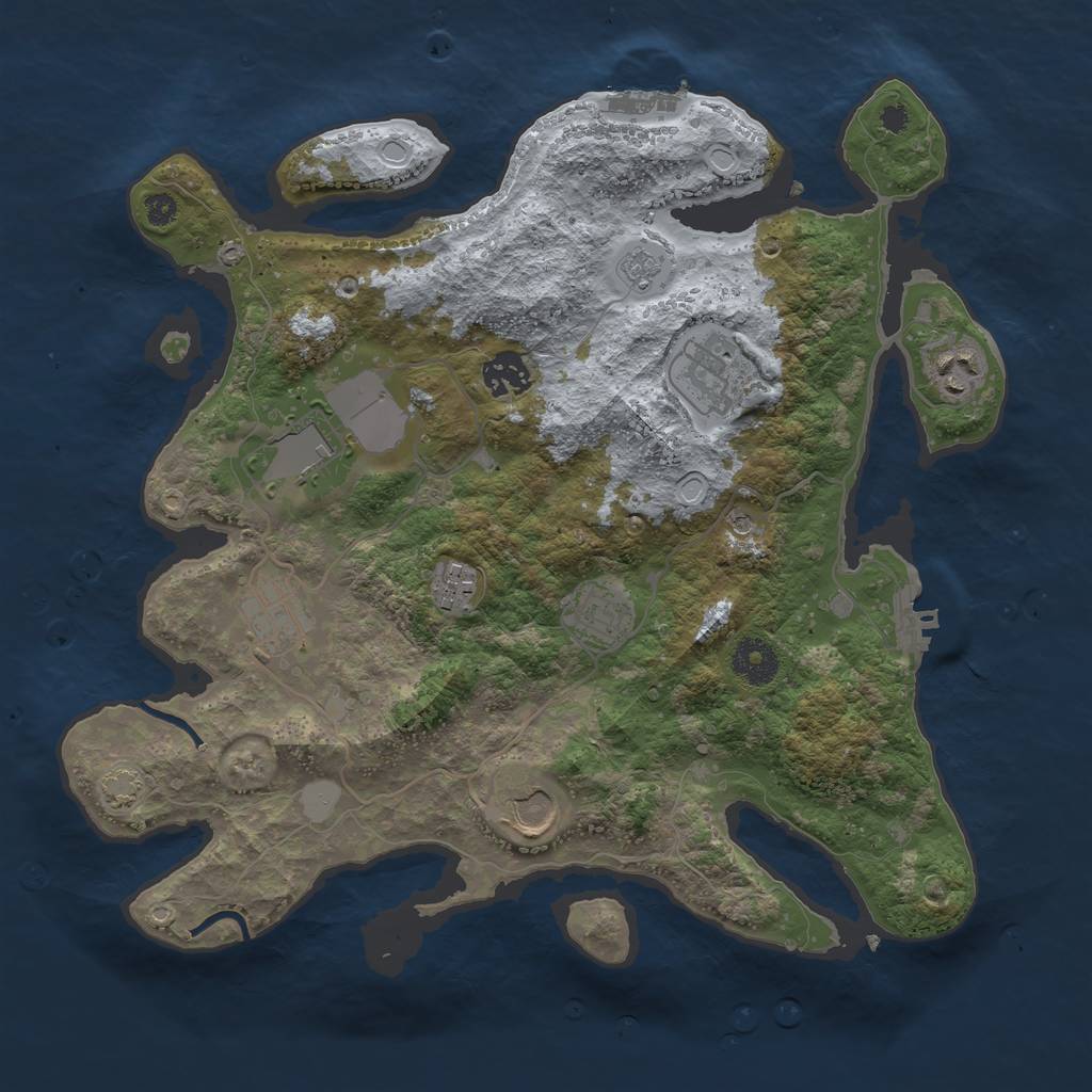 Rust Map: Procedural Map, Size: 3500, Seed: 660772567, 15 Monuments