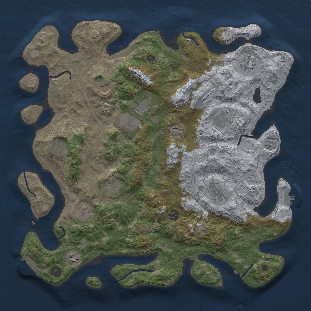 Rust Map: Procedural Map, Size: 4250, Seed: 1118622303, 18 Monuments