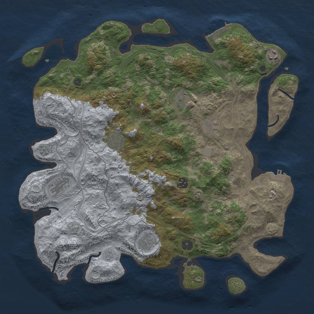 Rust Map: Procedural Map, Size: 4250, Seed: 127445450, 15 Monuments