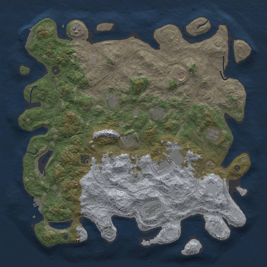 Rust Map: Procedural Map, Size: 4550, Seed: 1444444444, 18 Monuments