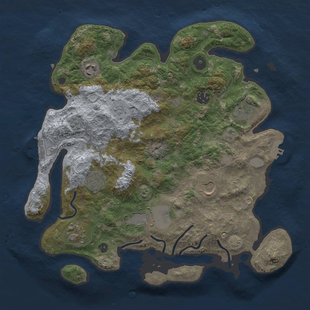 Rust Map: Procedural Map, Size: 3500, Seed: 1399072204, 15 Monuments