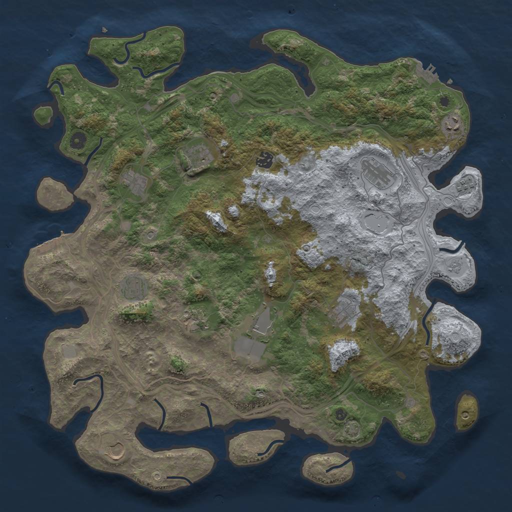 Rust Map: Procedural Map, Size: 4500, Seed: 38512440, 18 Monuments