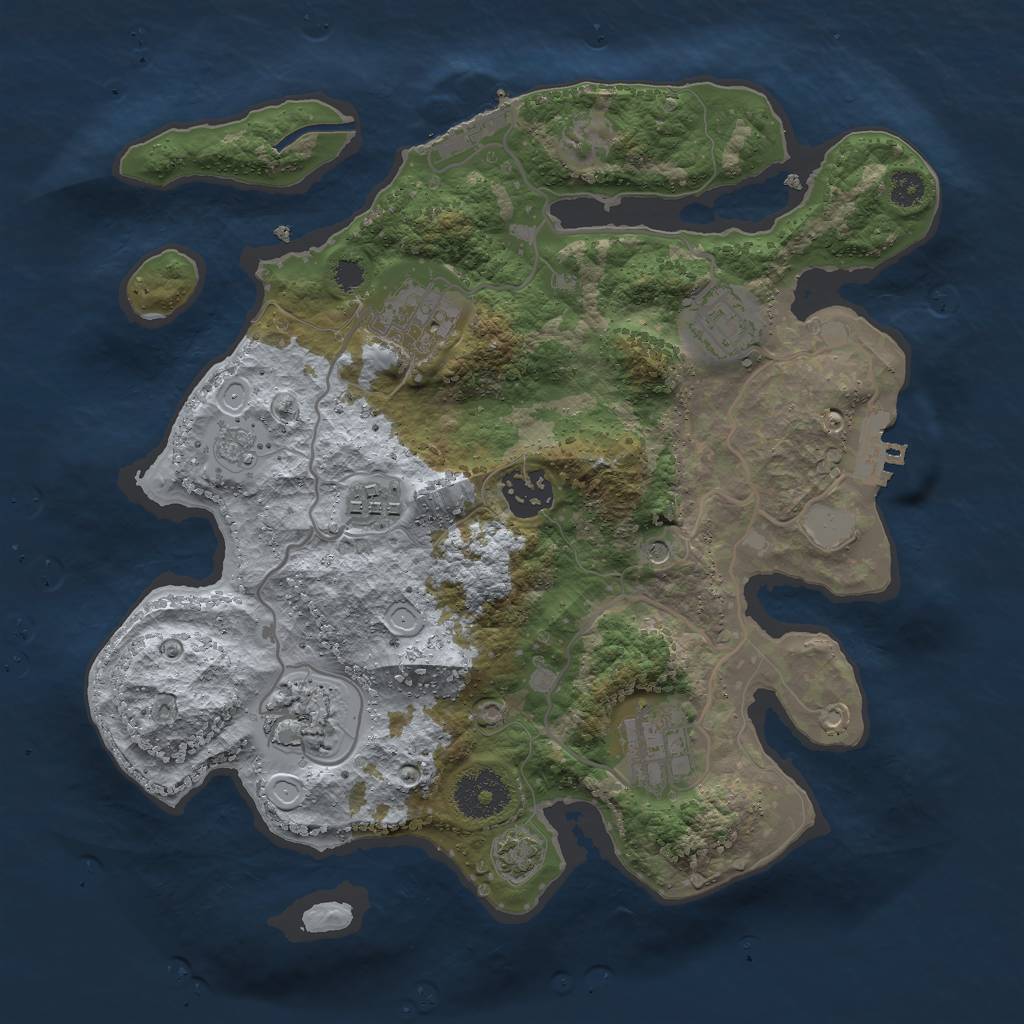 Rust Map: Procedural Map, Size: 3000, Seed: 309566550, 13 Monuments