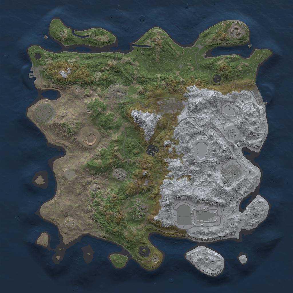 Rust Map: Procedural Map, Size: 3750, Seed: 1528959702, 16 Monuments