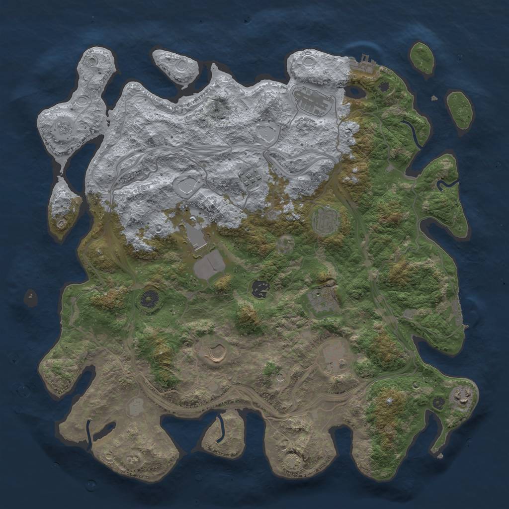 Rust Map: Procedural Map, Size: 4250, Seed: 40523, 17 Monuments